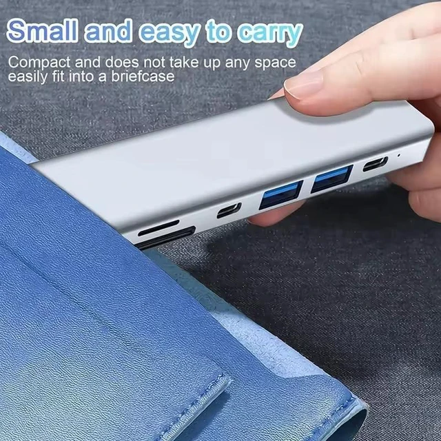 Alt view image 4 of 7 - 7 in 1 USB C HUB USB 3.0 HDMI 4K 60Hz Video USB2.0 SD TF Card Slot Reader Multi-Ports PD Charging for PC/Laptops/MacBook Pro