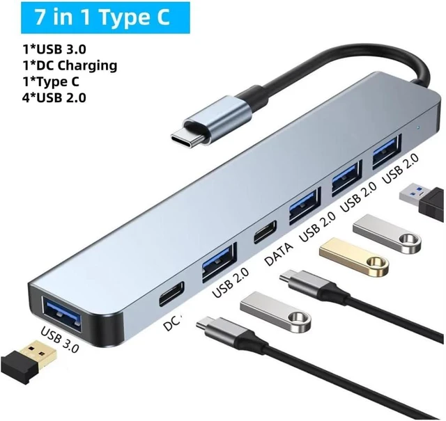 Alt view image 7 of 7 - 7 in 1 USB C HUB USB 3.0 HDMI 4K 60Hz Video USB2.0 SD TF Card Slot Reader Multi-Ports PD Charging for PC/Laptops/MacBook Pro