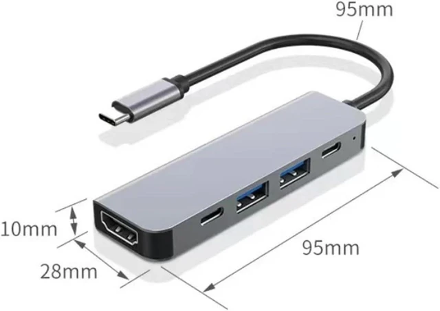 Alt view image 3 of 3 - USB C Hub to 4K HDMI-Compatible USB 3.0 2.0 Type C PD Charging Dock for S10 Dex TV Mouse Keyboard U Disk