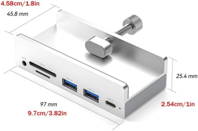 Alt view image 3 of 5 - 6 Port USB 3.0 Type C Hub Compatible with Computer