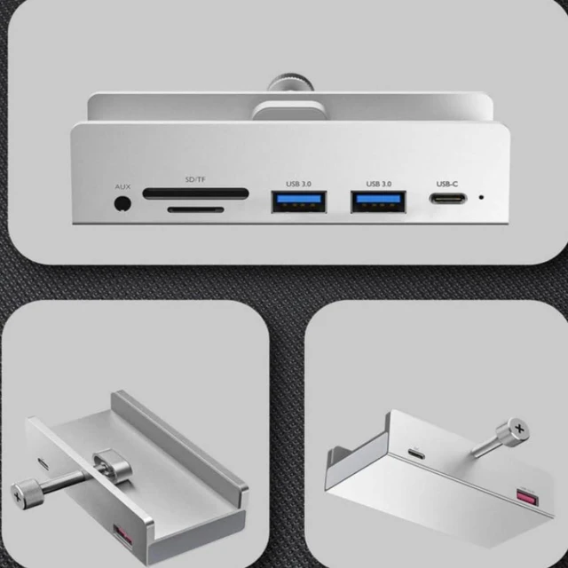 Alt view image 5 of 5 - 6 Port USB 3.0 Type C Hub Compatible with Computer