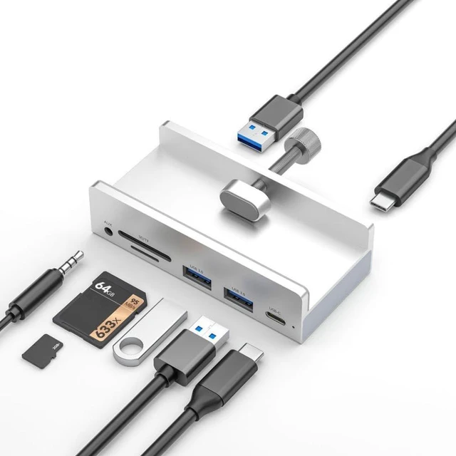 Alt view image 4 of 5 - 6 Port USB 3.0 Type C Hub Compatible with Computer