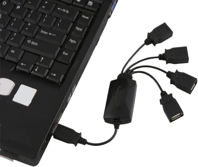 Alt view image 3 of 5 - USB 2.0 Hub 1 in 4 Out Splitter Compatible with PC Computer