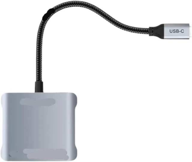 Alt view image 2 of 3 - USB C Hub Compatible with Laptop Pro Air 5 in 1 4K 60Hz Dual HDMI USB 3 2 Type C PD 140W Docking Station