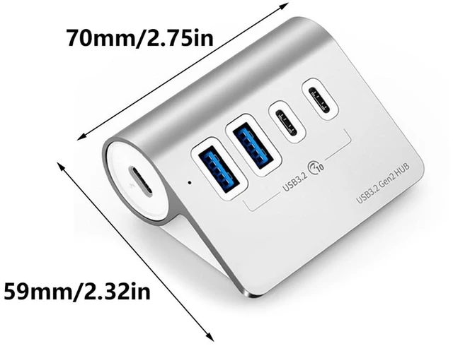 Alt view image 4 of 4 - USB 3.2 Docking Station Hub 10Gbps Splitter Switching Dock 4 Port Type C Gen2