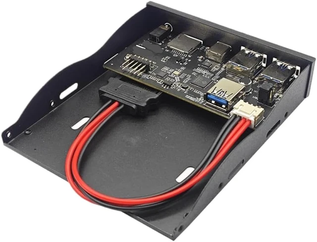 Alt view image 3 of 5 - USB Front Panel Hub Compatible with Desktop Computers 5Gbps 2 X USB3.0 1 X Type-C TF SD HD Audio 3.5mm Earphone Jack Mic Adapter 3.5 Inch Floppy Bay