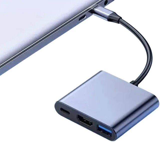 Alt view image 2 of 3 - USB Hub Type C to HDMI Compatible Splitter USB 3 0 Docking Station for Air Converter