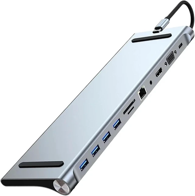 Alt view image 2 of 4 - 11/12-in-1 T/y/p/e C Dock USB Hub 3.0 Splitter Multiport Adapter