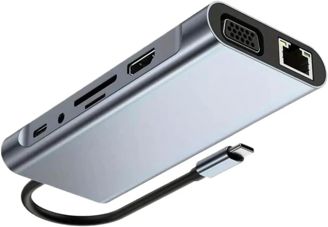 Alt view image 5 of 5 - USB-C Hub 4K 30Hz Type-C to HDTV Compatible USB 3.0 Adapter 10-in-1 Type-C Hub Docking Station PD 87W USB-C Splitter