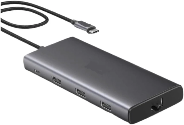 Main image of 9-in-1 USB Hub Type-C to 4K60Hz HDMI 10Gbps USB C and A 1000Mbps RJ45 PD100W SD and TF Compatible with Laptop