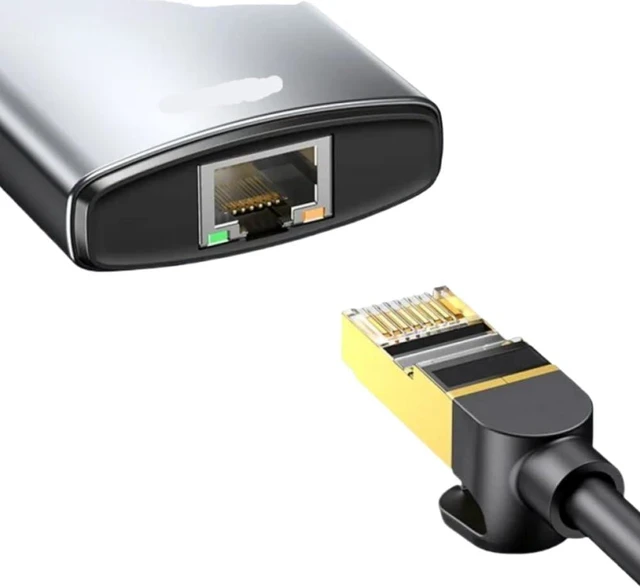 Alt view image 3 of 3 - USB-C Hub Adapter with 4K 60Hz Video Output Ethernet Port and 100W Power Delivery Compatible with Laptop Tablet