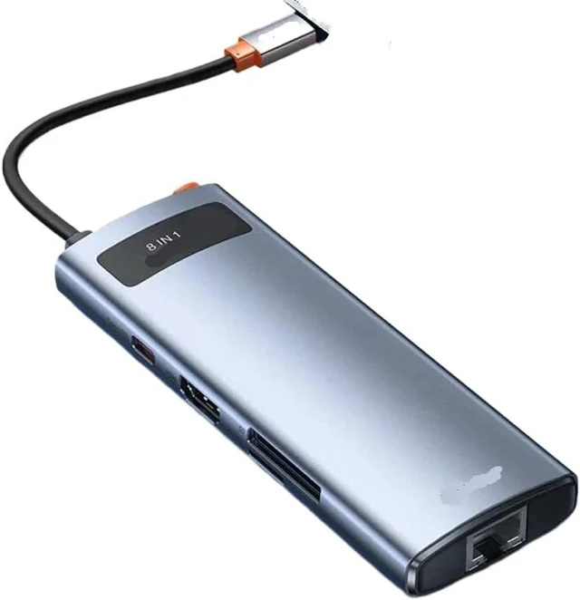 Alt view image 2 of 3 - USB-C Hub Adapter with 4K 60Hz Video Output Ethernet Port and 100W Power Delivery Compatible with Laptop Tablet