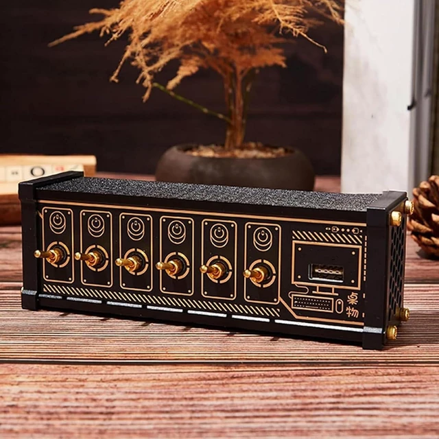 Alt view image 7 of 7 - U6 6 Port USB Docking Station, Portable 6 Port USB Switcher, 4 Data Ports, Metal Toggle Switch, 9 USB Convenient Input Ports, Voice Control Function, Data Transmission for Phones, Tablets