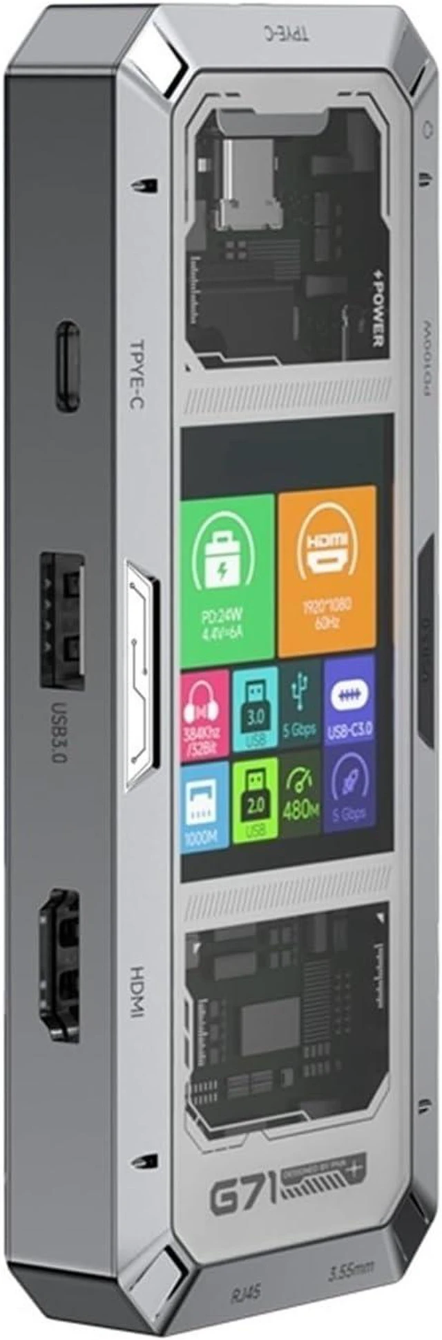 Alt view image 3 of 4 - G71 7 in 1 Aluminum Alloy Office Docking Station Screen Display
