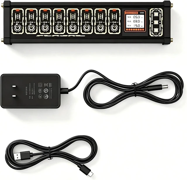 Alt view image 2 of 6 - 8 Port Independent Control USB Docking Station,8-Port USB-C Splitter,1.54-Inch Color Screen,Independent Control Knob,for Electronic Devices,Computer Peripheral Equipment