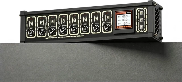 Alt view image 3 of 6 - 8 Port Independent Control USB Docking Station,8-Port USB-C Splitter,1.54-Inch Color Screen,Independent Control Knob,for Electronic Devices,Computer Peripheral Equipment