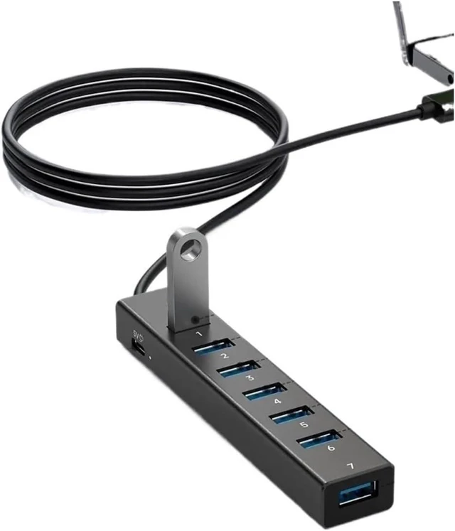 Alt view image 3 of 3 - Compatible for Aluminum 7-Port USB3.0 Powered Hub Dock