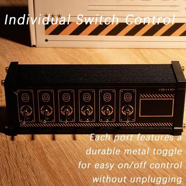 Alt view image 5 of 7 - 6 Port USB Switcher, Desk Ornaments Modular USB Hub, USB Docking Station, Independent Control, Button Switch, OLED Display, Share USB Devices, for Phones, Tablets, and Gadgets No Voice