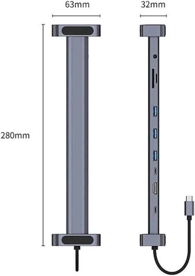 Alt view image 3 of 3 - USB C HUB with Stand