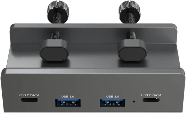 Main image of AINEX USB3.2 Gen1 Clamp Hub, 2 Ax2/C Ports, 5Gbps, Bus-Power/Self-Powered, Securely Fixed with Dual Clamps HUB-10