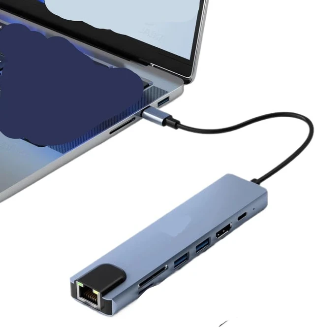 Alt view image 2 of 4 - 7 in 1 Type C Docking Station with Sd Tf Card Reader Ethernet Pd Ports USB 3 0 and USB 2 0 Compatible with Pro Air