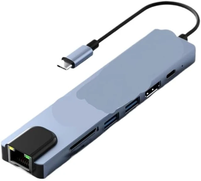 Alt view image 4 of 4 - 7 in 1 Type C Docking Station with Sd Tf Card Reader Ethernet Pd Ports USB 3 0 and USB 2 0 Compatible with Pro Air