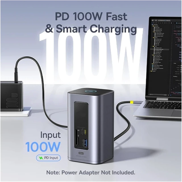 Alt view image 3 of 4 - 12-in-1 USB C HUB to HDMI 4K@60Hz Dual Display USB 3.2 Adapter with RJ45 SD TF PD 100W Docking Station for Window Mac Hub