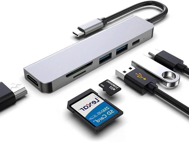 Main image of C Hub Type 3.1 to 4K Adapter with RJ45 Ethernet SD/TF Card Reader PD Thunderbolt for Air(6 in 1)