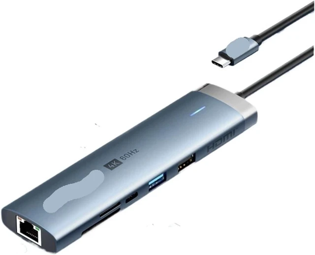 Alt view image 2 of 3 - USB C Hub HDMI 4K 60Hz 9 in 1 PD 100W RJ45 Adapter