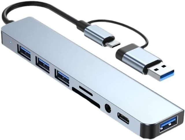 Alt view image 2 of 3 - USB Type C Hub Docking Station with 3.5mm Audio Jack SD Card Reader Compatible with Laptop Tablet Phone Disk Converter