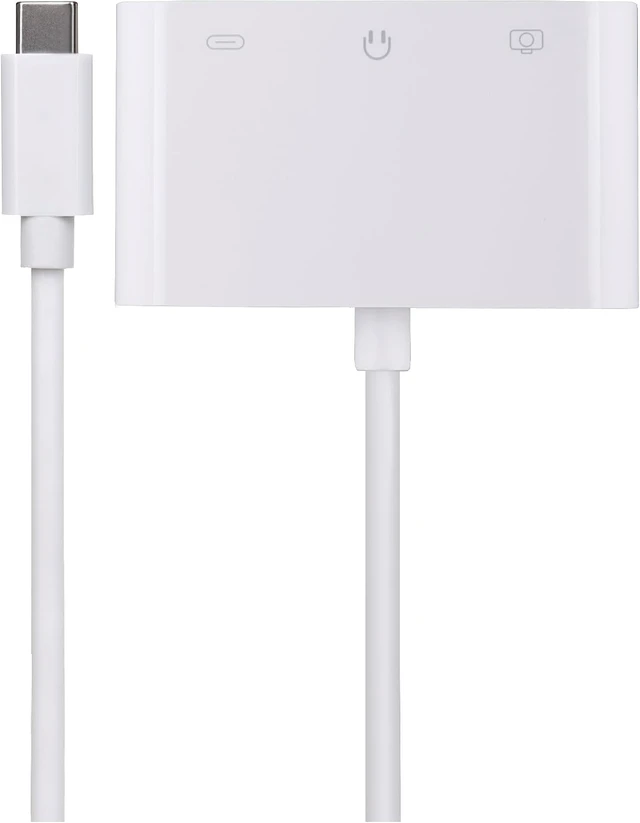 Alt view image 2 of 5 - Maplin Multiport Hub, USB-C to USB-A 3.0, 3.5mm Audio Jack & USB-C Charging Port for MacBook, Dell XPS, Lenovo ThinkPad, Surface & More