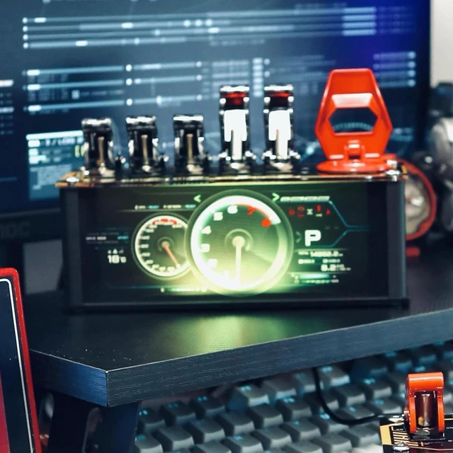 Alt view image 7 of 7 - USB Docking Station Independent Switch, 6 Port USB Docking Station with Ambient Lighting, 5 Toggle Switches & Supports Data Transmission and App-Controlled, for Studio Gaming Room