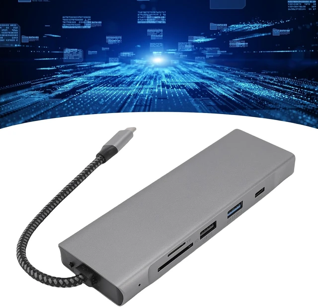 Alt view image 3 of 7 - Type C Hub Versatile Aluminum Alloy 8 in 1 USB C Docking Station for