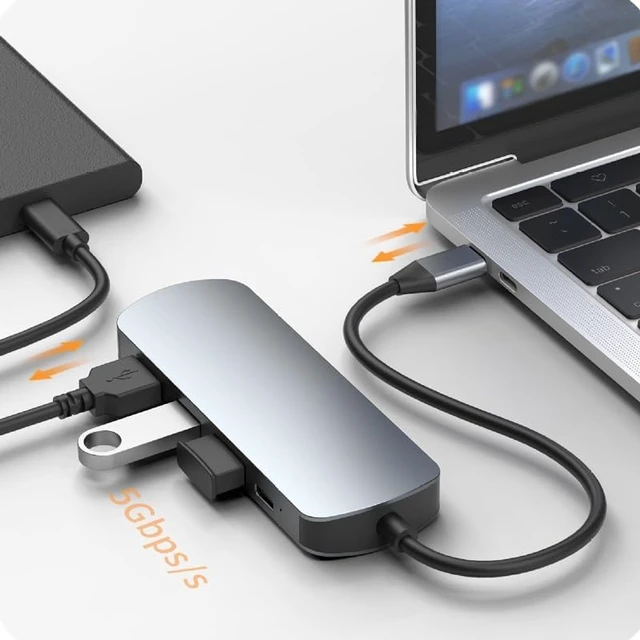 Alt view image 2 of 4 - Seven-in- Multi-Function Docking USB3.0 Splitter Hub USB Expander (D Uniform Size)