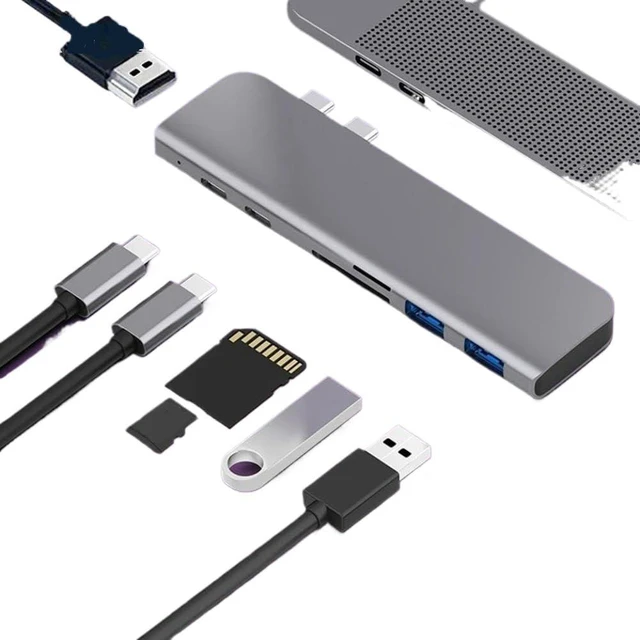 Alt view image 3 of 4 - USB 3.1 Type-C Hub to HDMI Adapter 4K PD 100W USB C Hub 3.0 TF SD Reader Slot PD Compatible with Air Pro M3 M2 M1 Chip