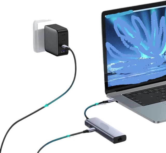 Alt view image 3 of 4 - 7-in-1 USB-C Hub with 4K60Hz HDMI SD and TF Card Slots 5Gbps USB 3.0 Power Delivery 100W Compatible with Laptop