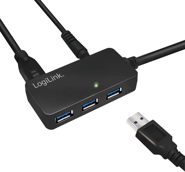 Alt view image 2 of 6 - Logilink Estensore di Linea USB3.0 4 Porte 10m Nero
