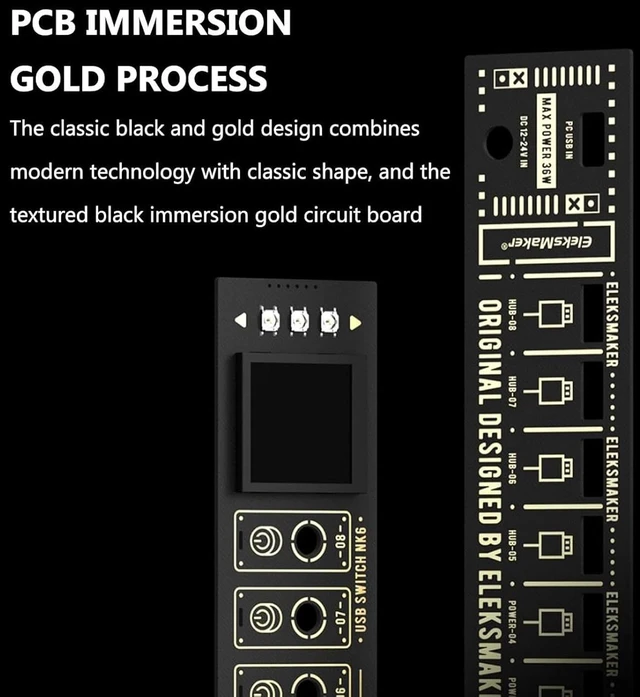Alt view image 6 of 7 - 8 Port USB Switcher, 8 Port Modular USB Hub, Voice Control, Independent Switching, IPS Color Screen Display, Adjustable Light, Data Transfer Functions, Gifts for Women Men Adults Friends