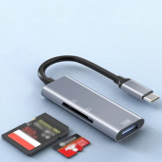 Alt view image 2 of 6 - Card Reader Type-C Card Read and Simultaneously Read 3.0HUB Splitter Function