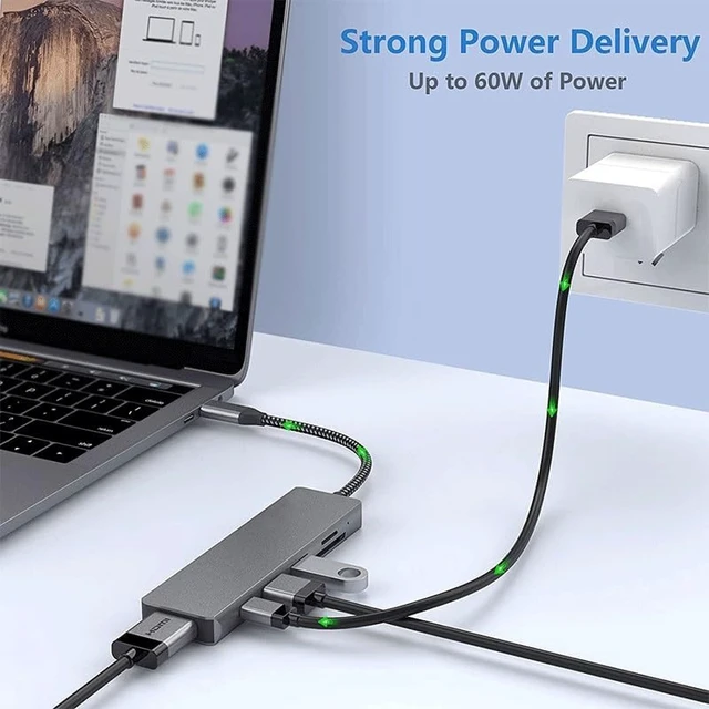 Alt view image 2 of 4 - 6 in 1 Dock Extender Type C Laptop Dock