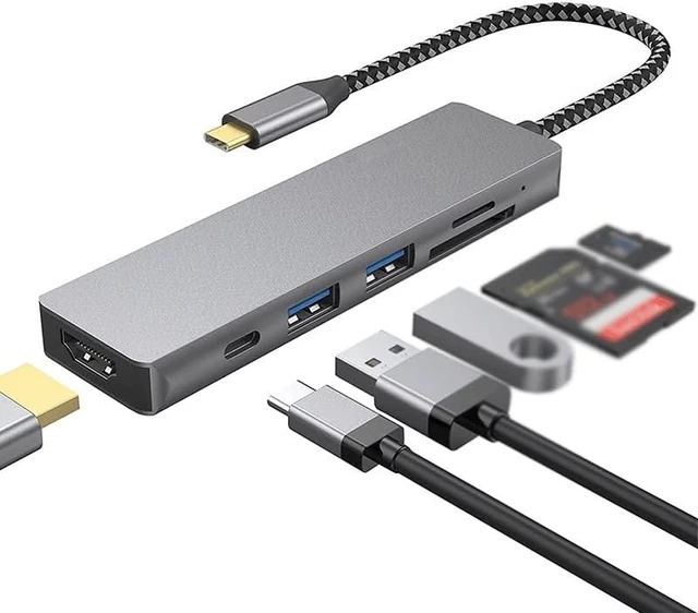 Alt view image 3 of 4 - 6 in 1 Dock Extender Type C Laptop Dock