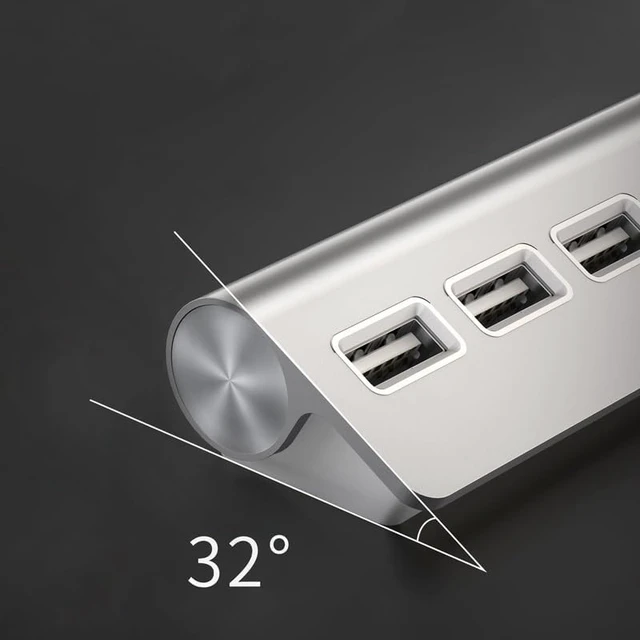 Alt view image 4 of 5 - USB-A Aluminum Alloy USB2.0hub Splitter Laptop Expander