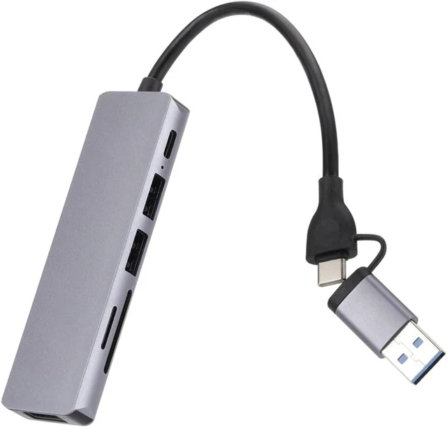 Alt view image 4 of 4 - Hub 3 0 Multifunctional Card Reader 6 in 1 Splitter