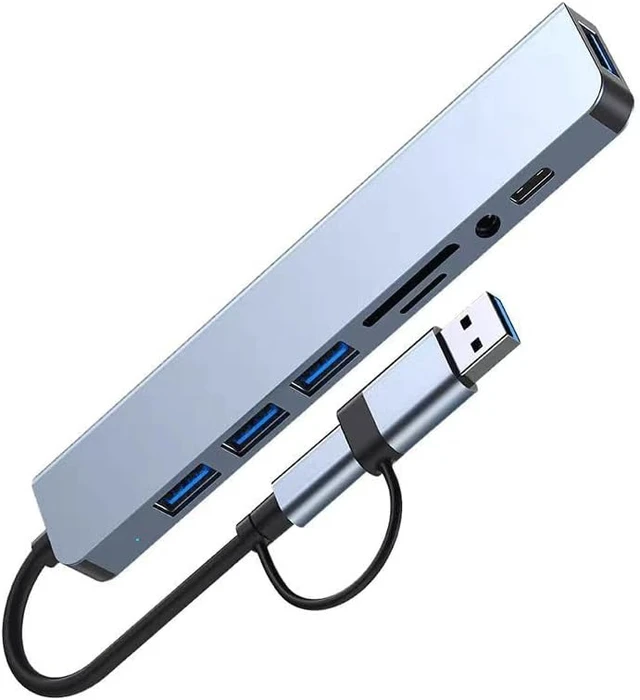 Alt view image 2 of 4 - Headed Hub Expansion Dock Computer Splitter Hub Eight in Usb3 0