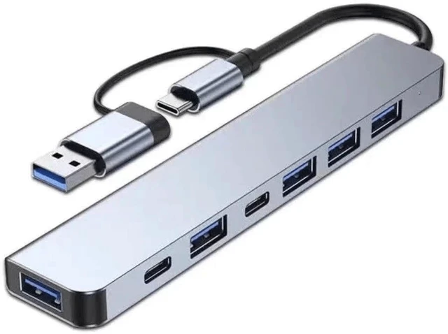 Alt view image 3 of 4 - Headed Hub Expansion Dock Computer Splitter Hub Eight in Usb3 0