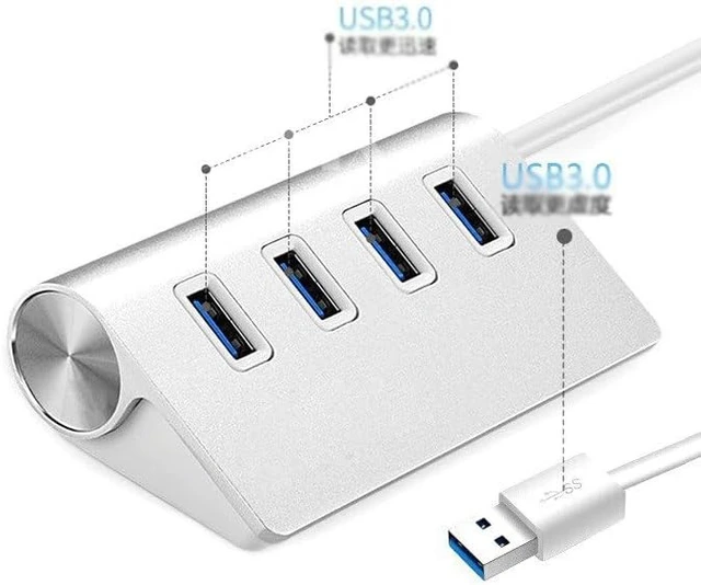Alt view image 3 of 5 - Aluminum Alloy USB3.0 HUB Splitter 4-Port Hub USB3.0 High-Speed Transmission (D Uniform Size)