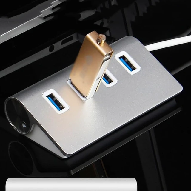 Alt view image 5 of 5 - Aluminum Alloy USB3.0 HUB Splitter 4-Port Hub USB3.0 High-Speed Transmission (D Uniform Size)