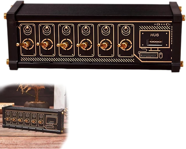 Main image of 6 Ports USB C Switcher, USB Splitter Docking Station with Individual Button Switch, High Speed Data Hub for Gadgets, Low Power Devices, Retro Design, Plug and Play