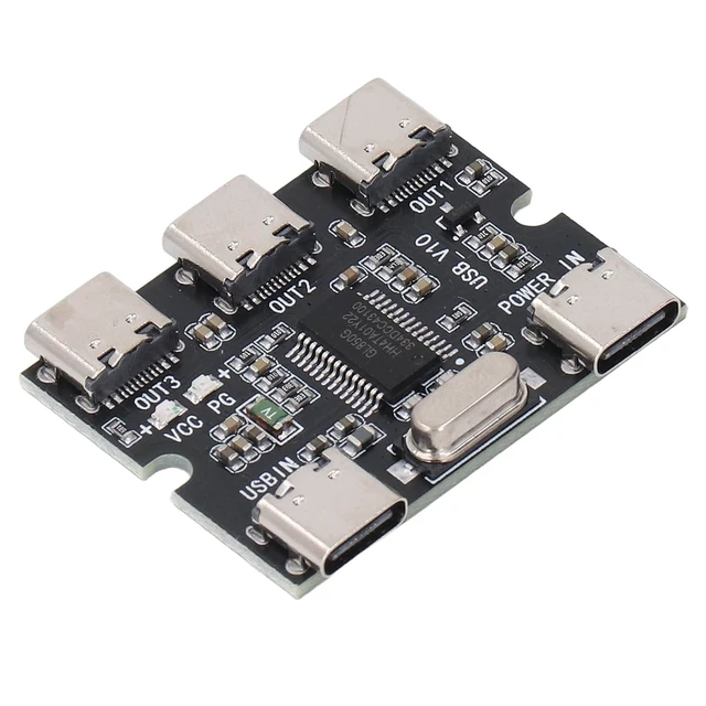 Alt view image 3 of 7 - USB 2.0 Hub Expansion Module, 5V 1 in 3 Out Type C Interface USB Hub, Plug and Play USB2.0 Concentrator with GL850G Chip for Laptops, PCs and Modern Devices
