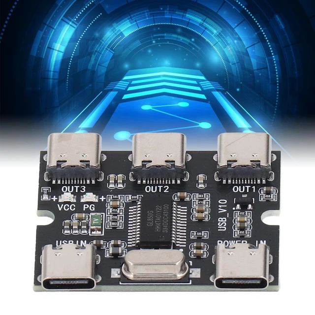 Alt view image 5 of 7 - USB 2.0 Hub Expansion Module, 5V 1 in 3 Out Type C Interface USB Hub, Plug and Play USB2.0 Concentrator with GL850G Chip for Laptops, PCs and Modern Devices